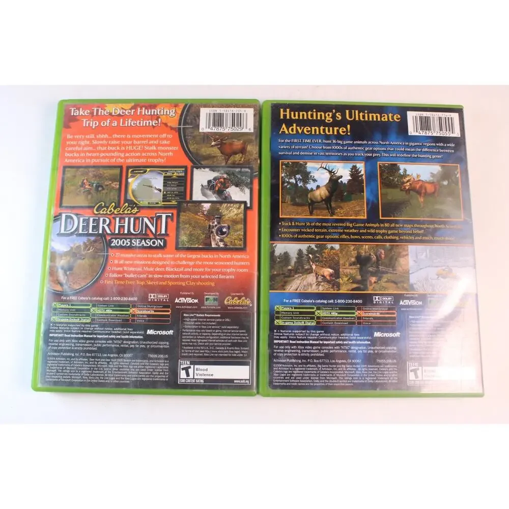 2 games Lot: Cabela’s Deer Hunt: 2005 + Big Game Hunter 2005 (Microsoft Xbox)